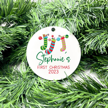 Personalised First Christmas bauble, Baby Keepsake, baby bauble, Custom Ornament, First Holiday ornament, baby first christmas ornament