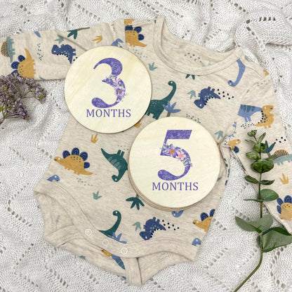 Floral milestone cards, baby milestone discs, boho nursery, aesthetic nursery, beige nursery