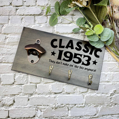 Classic 70th Birthday beer sign, 1953 beer sign gift, 1954 birthday, 70th celebration, bottle opener sign