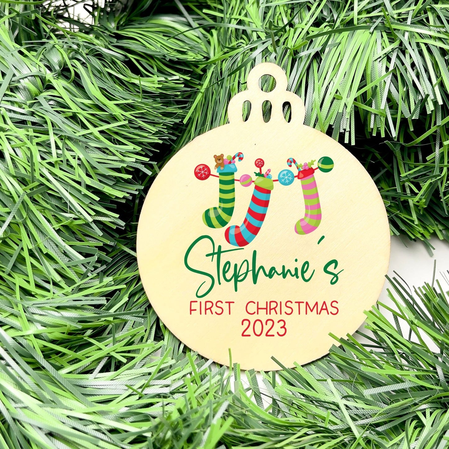 Personalised First Christmas bauble, Baby Keepsake, baby bauble, Custom Ornament, First Holiday ornament, baby first christmas ornament