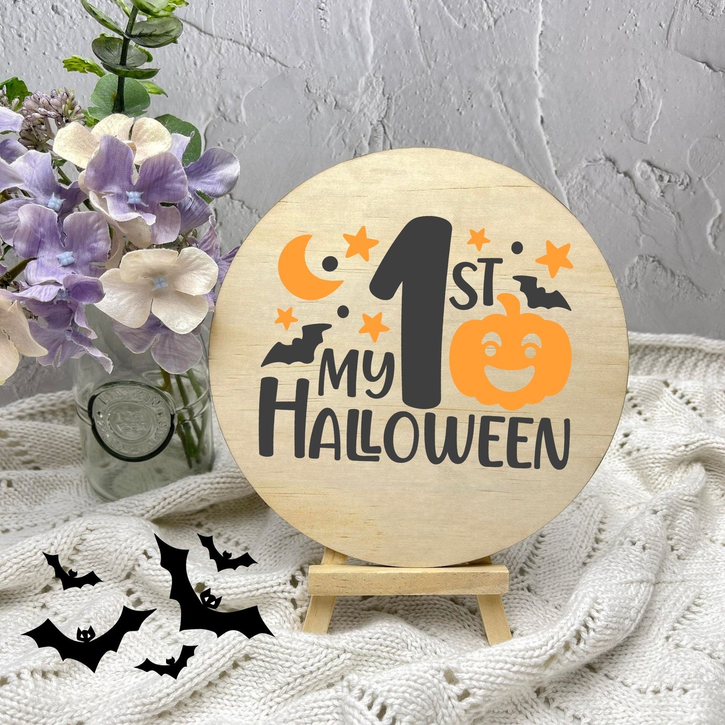 My first Halloween sign, Halloween Decor, Spooky Vibes, hocus pocus sign, trick or treat decor, haunted house h9