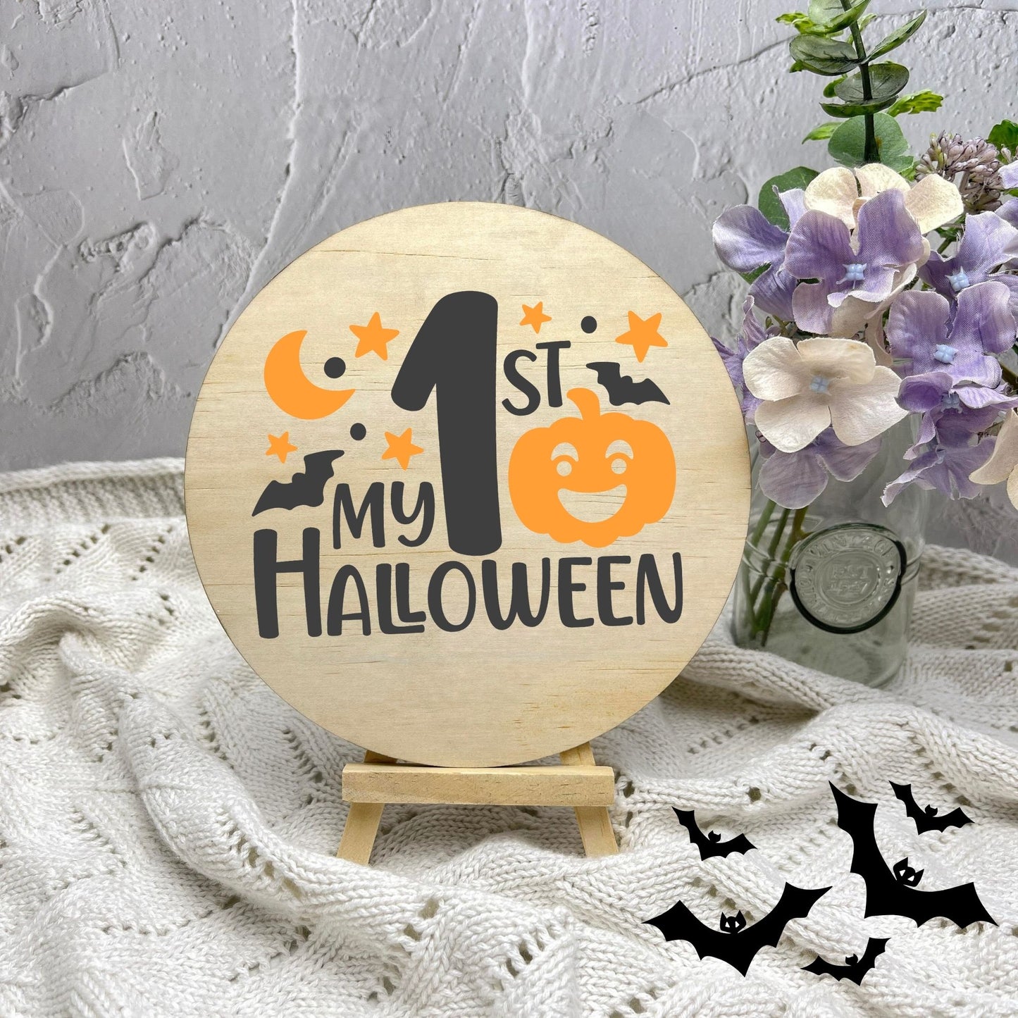 My first Halloween sign, Halloween Decor, Spooky Vibes, hocus pocus sign, trick or treat decor, haunted house h9