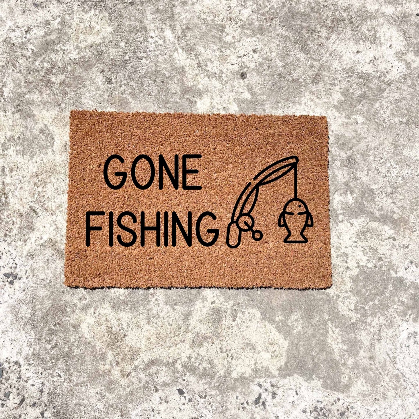 Gone fishing doormat, fathers day gift, gifts for him, birthday gift, dad doormat, grandpa doormat