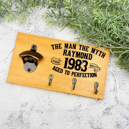 Personalised 40th Birthday beer sign, 1983 beer sign gift, 1984 birthday, 40th celebration, bottle opener sign