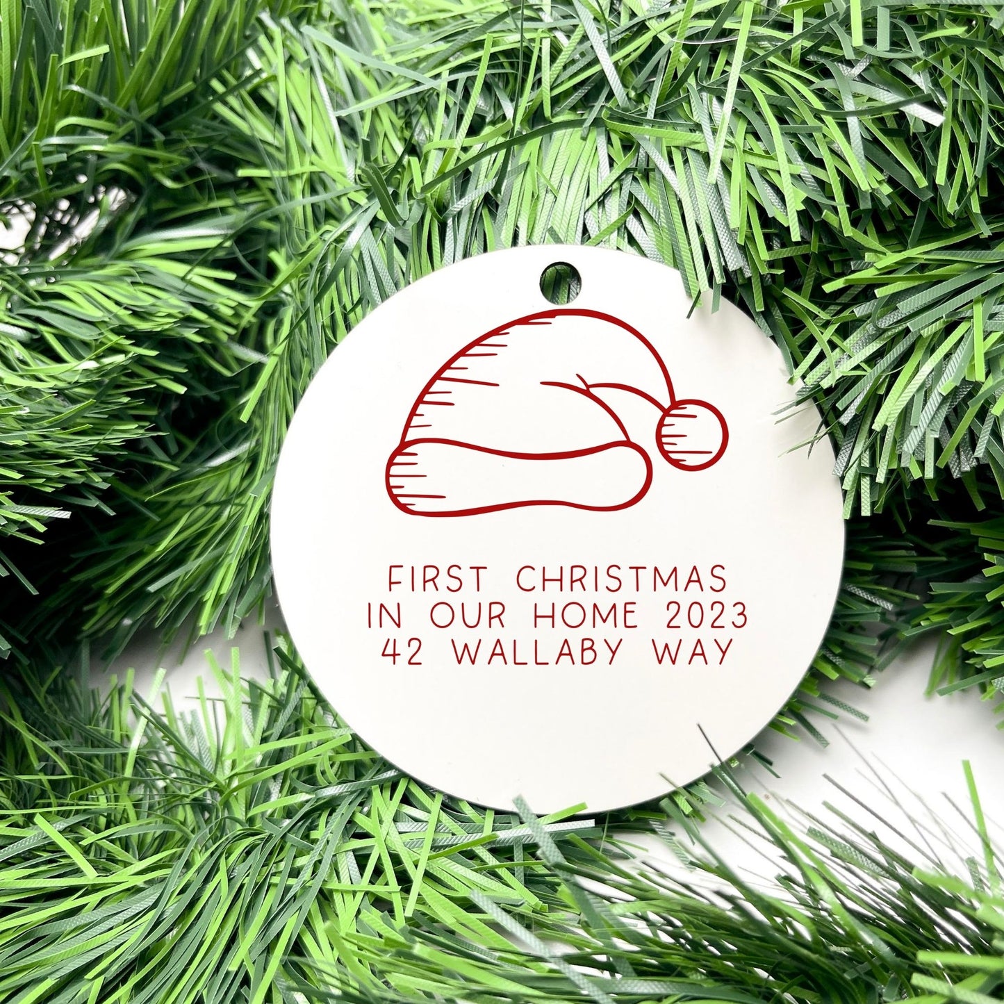 Personalised first Christmas in new home bauble, Housewarming Ornament, Cozy Home Decoration, new home bauble, holiday decor, christmas tree