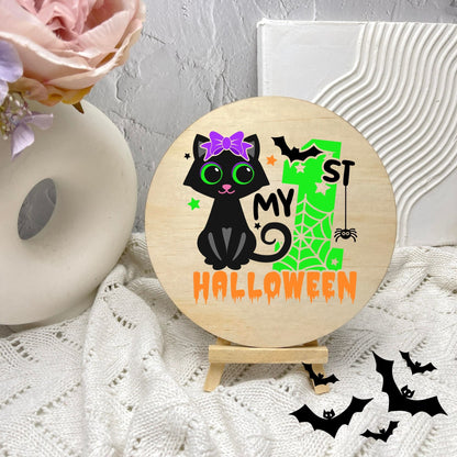 My first Halloween sign, Halloween Decor, Spooky Vibes, hocus pocus sign, trick or treat decor, haunted house h10