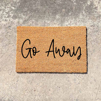 Go away doormat, unique doormat, custom doormat, personalised doormat