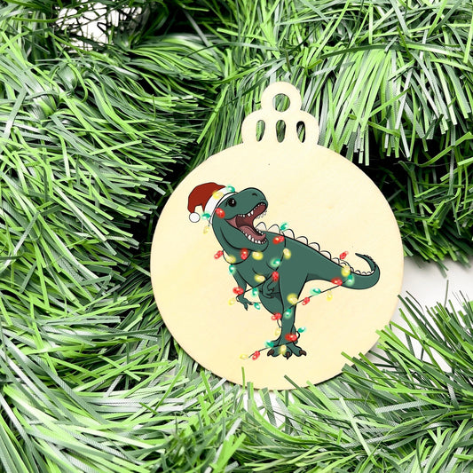 Merry T-Rex bauble, christmas ornament, christmas bauble, family ornament
