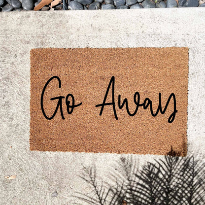 Go away doormat, unique doormat, custom doormat, personalised doormat