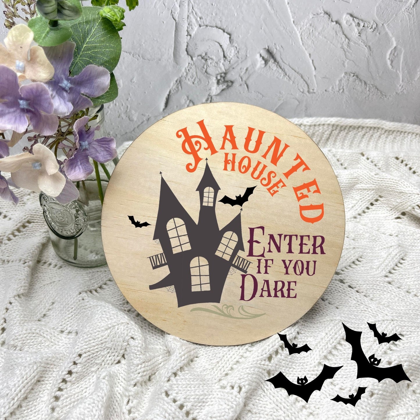 Haunted House sign, Halloween Decor, Spooky Vibes, hocus pocus sign, trick or treat decor, haunted house h35