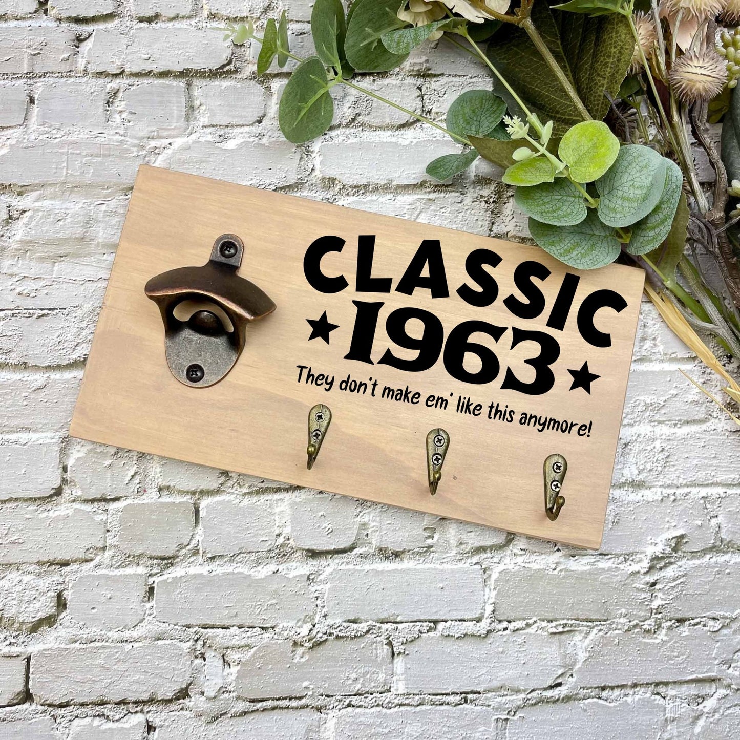 Classic 60th Birthday beer sign, 1963 beer sign gift, 1964 birthday, 60th celebration, bottle opener sign