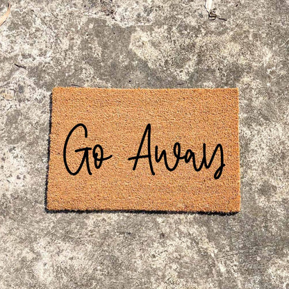 Go away doormat, unique doormat, custom doormat, personalised doormat