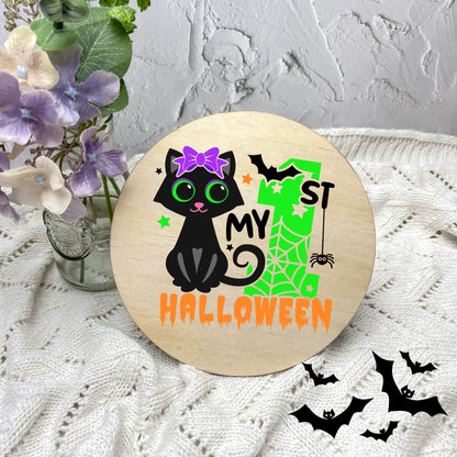 My first Halloween sign, Halloween Decor, Spooky Vibes, hocus pocus sign, trick or treat decor, haunted house h10