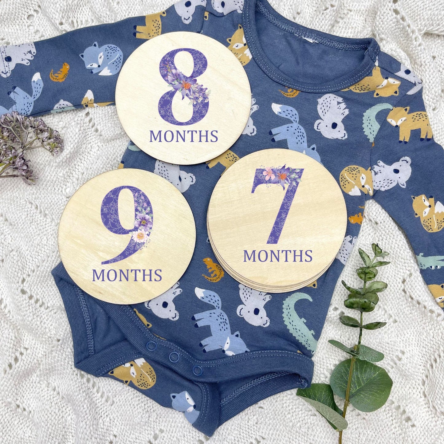 Floral milestone cards, baby milestone discs, boho nursery, aesthetic nursery, beige nursery