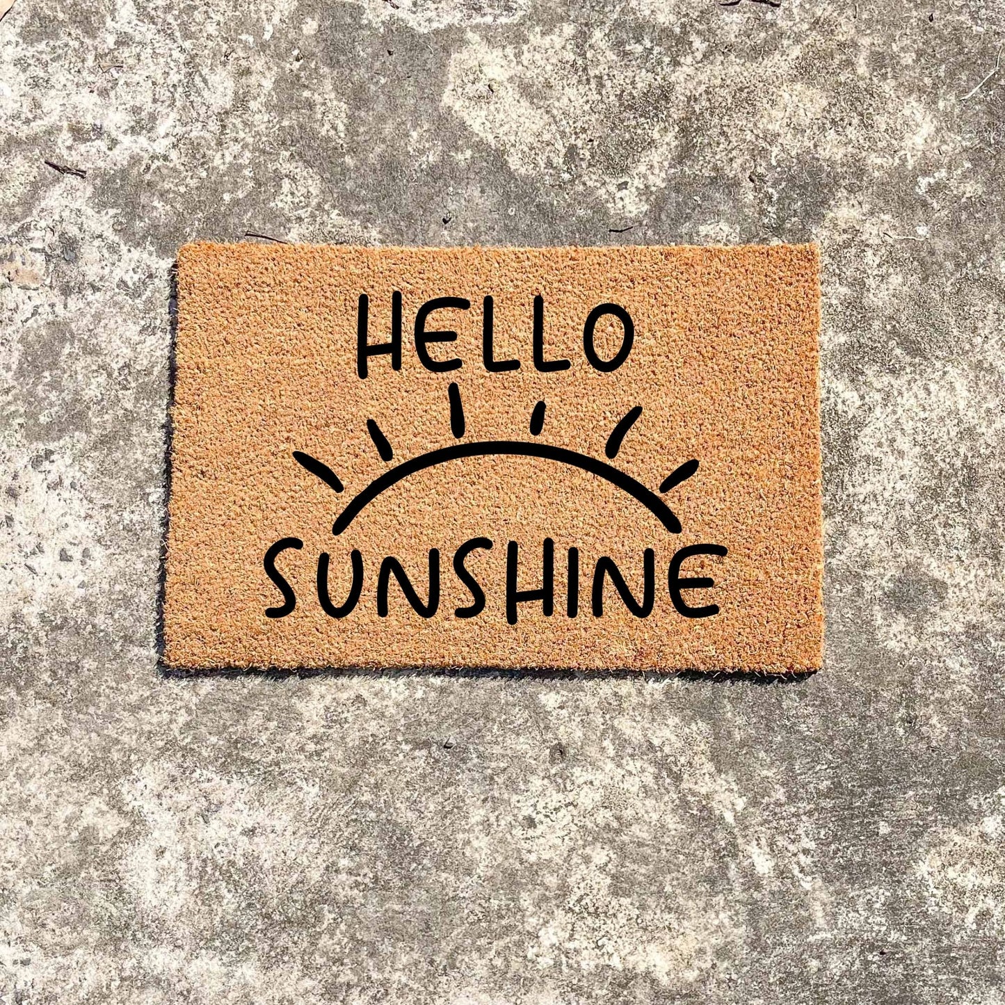 Hello Sunshine doormat, unique doormat, custom doormat, personalised doormat