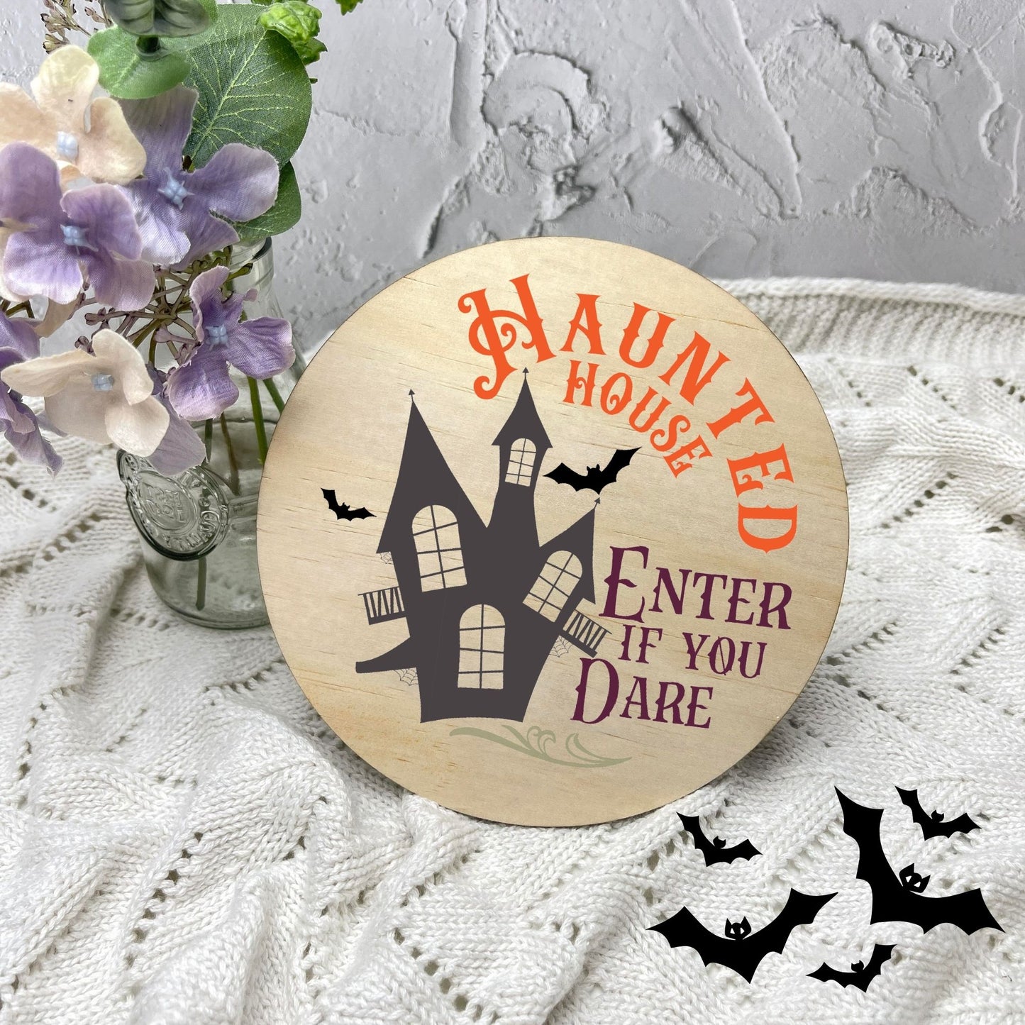 Haunted House sign, Halloween Decor, Spooky Vibes, hocus pocus sign, trick or treat decor, haunted house h35