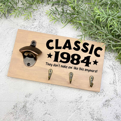 Classic 40th Birthday beer sign, 1983 beer sign gift, 1984 birthday, 40th celebration, bottle opener sign