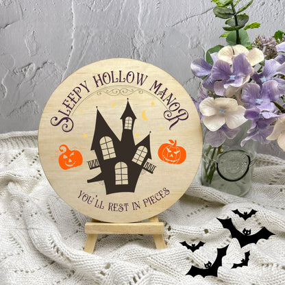 Sleepy Hollow Manor sign, Halloween Decor, Spooky Vibes, hocus pocus sign, trick or treat decor, haunted house h11