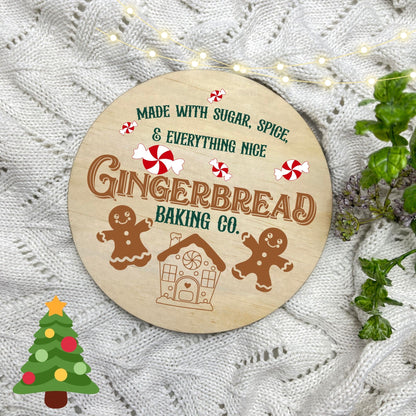 Gingerbread Baking Co Sign, Seasonal Decor, Holidays decor, Christmas Decor, festive decorations c11
