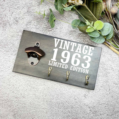 Vintage 60th Birthday beer sign, 1963 beer sign gift, 1964 birthday, 60th celebration, bottle opener sign