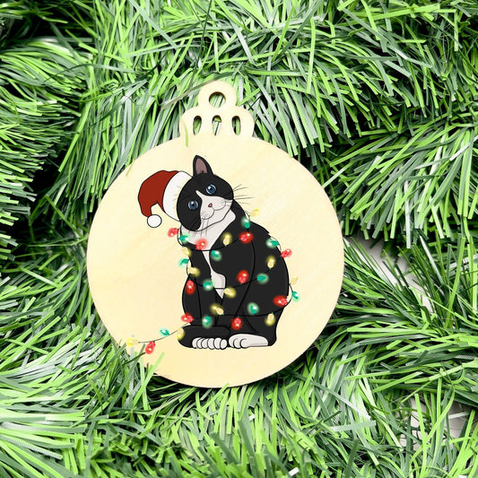Merry Cat bauble, christmas ornament, christmas bauble, family ornament