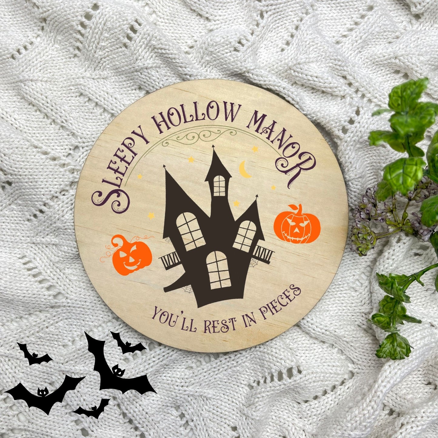 Sleepy Hollow Manor sign, Halloween Decor, Spooky Vibes, hocus pocus sign, trick or treat decor, haunted house h11