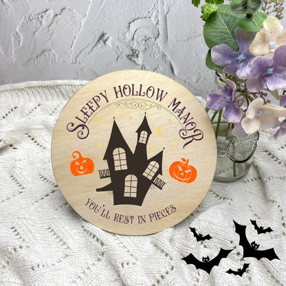 Sleepy Hollow Manor sign, Halloween Decor, Spooky Vibes, hocus pocus sign, trick or treat decor, haunted house h11