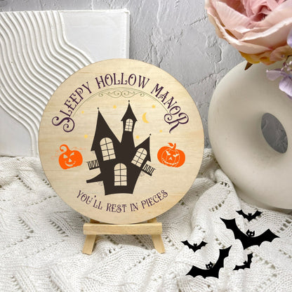 Sleepy Hollow Manor sign, Halloween Decor, Spooky Vibes, hocus pocus sign, trick or treat decor, haunted house h11