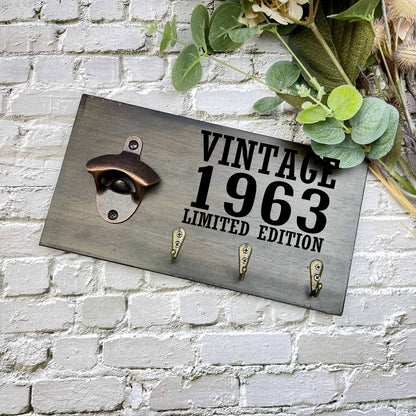 Vintage 60th Birthday beer sign, 1963 beer sign gift, 1964 birthday, 60th celebration, bottle opener sign