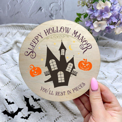 Sleepy Hollow Manor sign, Halloween Decor, Spooky Vibes, hocus pocus sign, trick or treat decor, haunted house h11