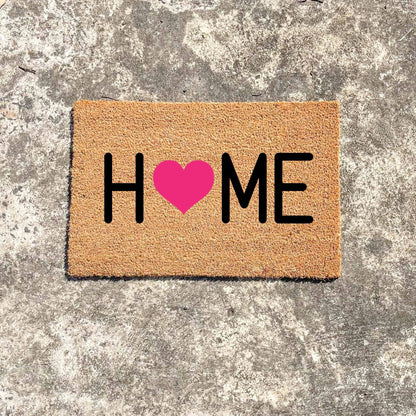 Home heart doormat, cutesy doormat, custom doormat, personalised doormat