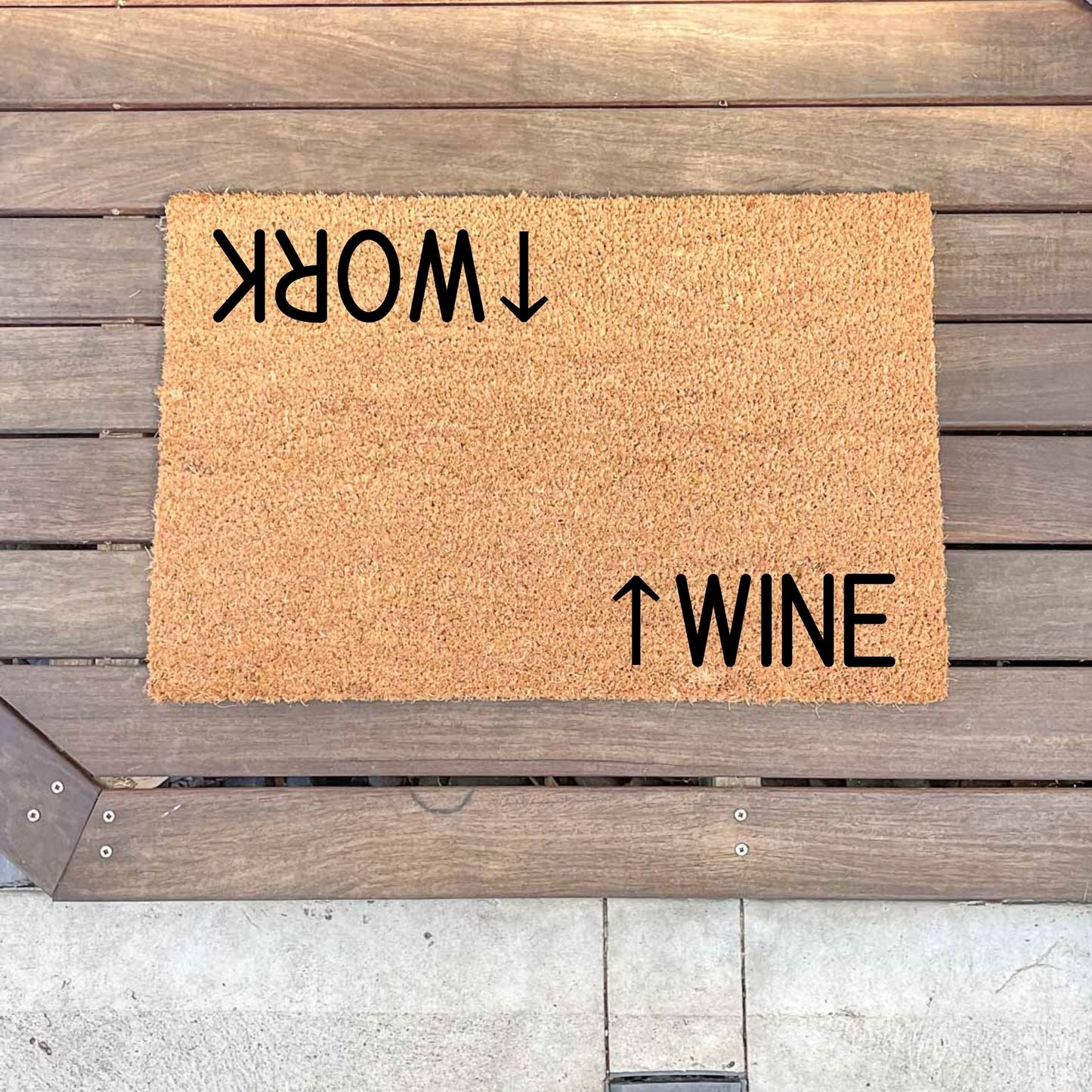 Work wine doormat, funny doormat, custom doormat, personalised doormat