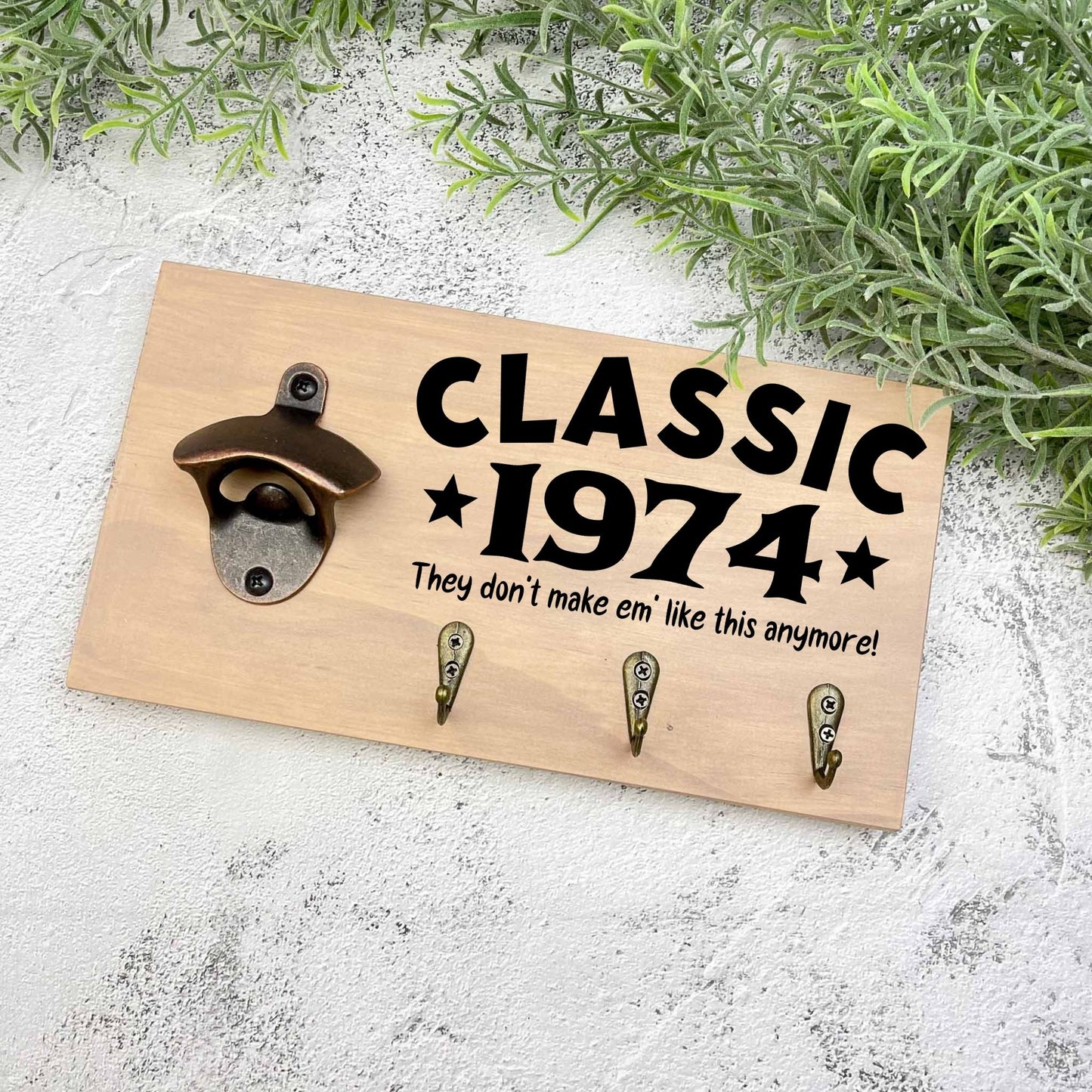 Classic 50th Birthday beer sign, 1973 beer sign gift, 1974 birthday, 50th celebration, bottle opener sign