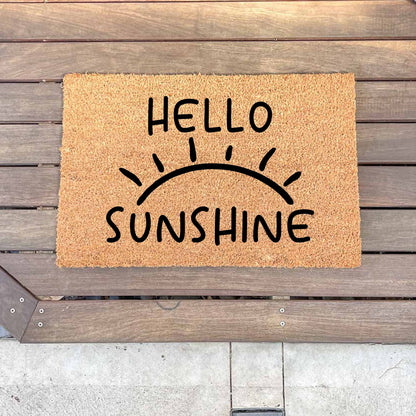 Hello Sunshine doormat, unique doormat, custom doormat, personalised doormat