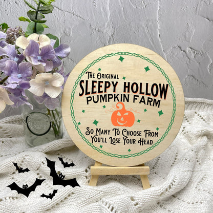 Sleepy Hollow Pumpkin Farm sign, Halloween Decor, Spooky Vibes, hocus pocus sign, trick or treat decor, haunted house h37