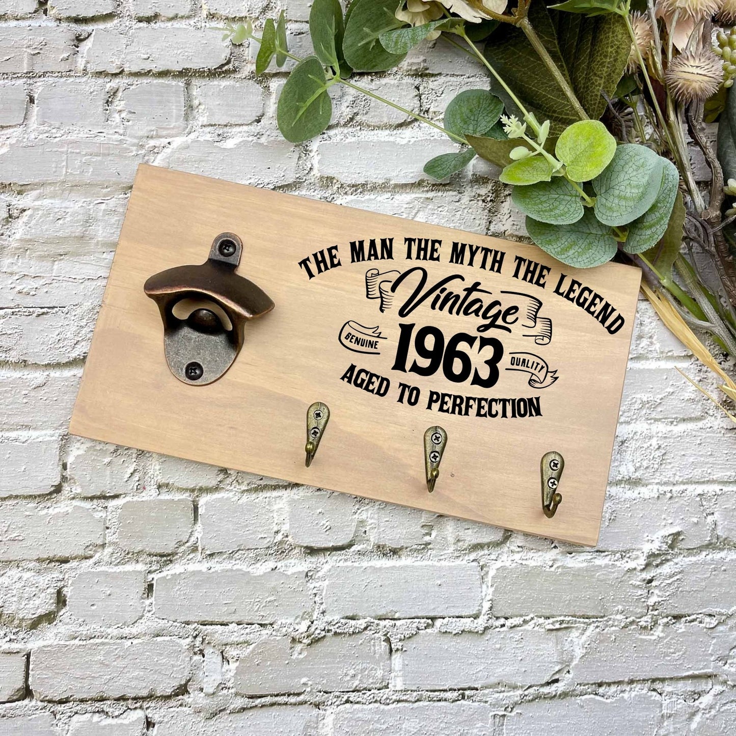 Man the myth the legend 60th Birthday beer sign, 1963 beer sign gift, 1964 birthday, 60th celebration, bottle opener sign