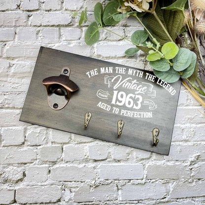 Man the myth the legend 60th Birthday beer sign, 1963 beer sign gift, 1964 birthday, 60th celebration, bottle opener sign