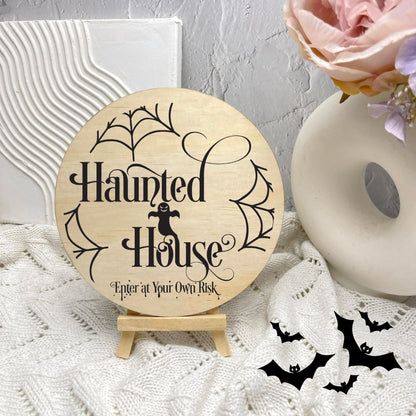 Haunted House sign, Halloween Decor, Spooky Vibes, hocus pocus sign, trick or treat decor, haunted house h27