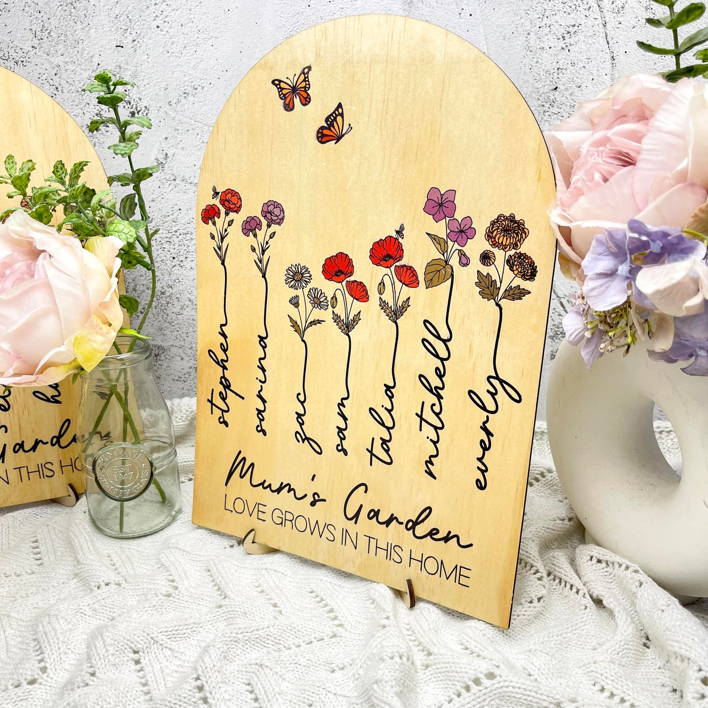 Mums garden, birth month sign, birth flower sign, grandparent gift