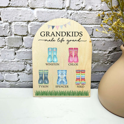 Grandkids make life grand sign, personalised grandkids sign, grandparent gift, mothers day, fathers day