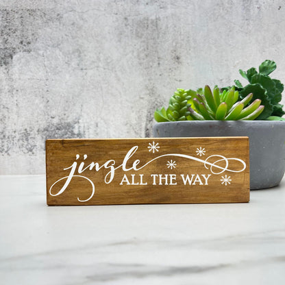 Jingle all the way sign, christmas wood signs, christmas decor, home decor