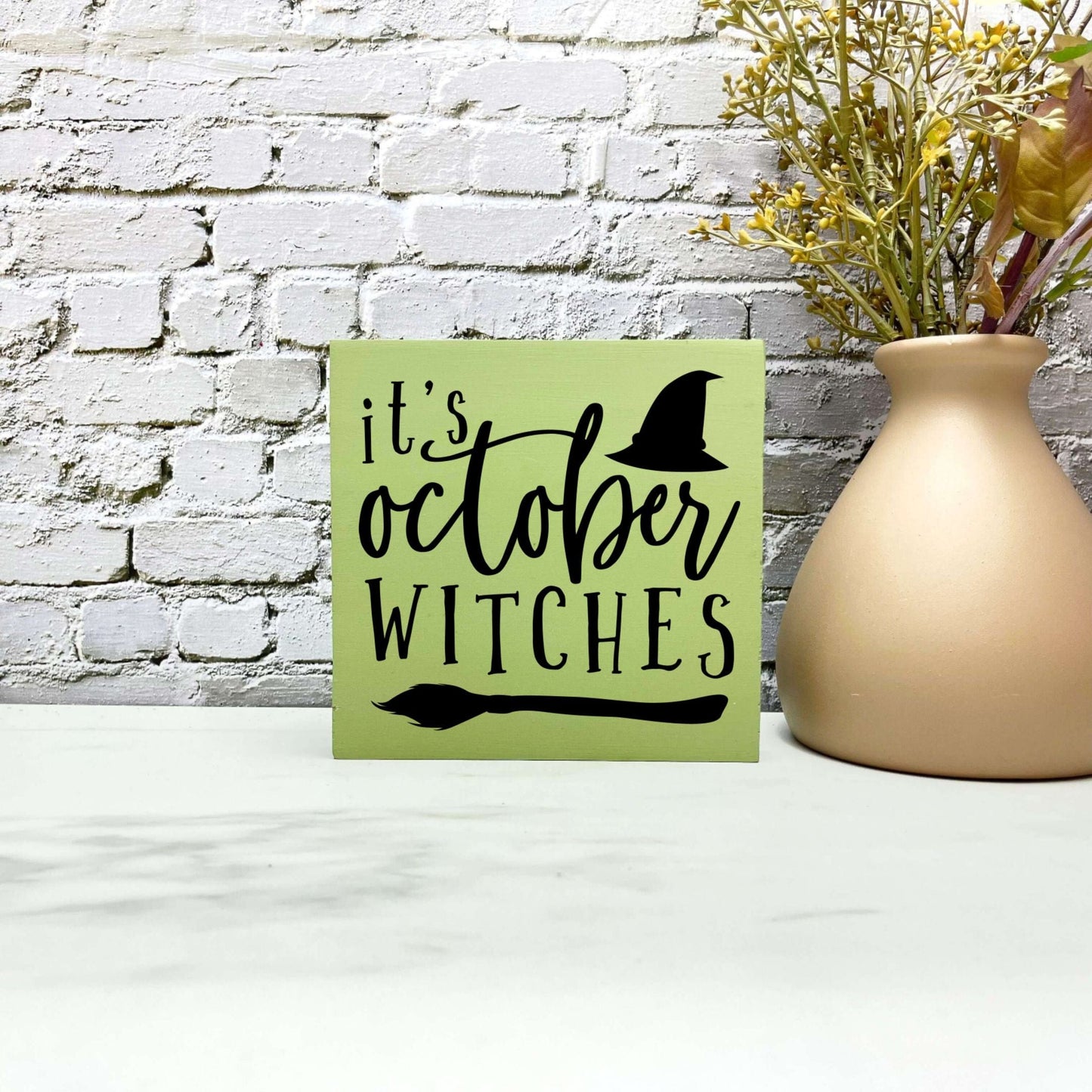 It's October Witches Wood Sign, Halloween Wood Sign, Halloween Home Decor, Spooky Decor