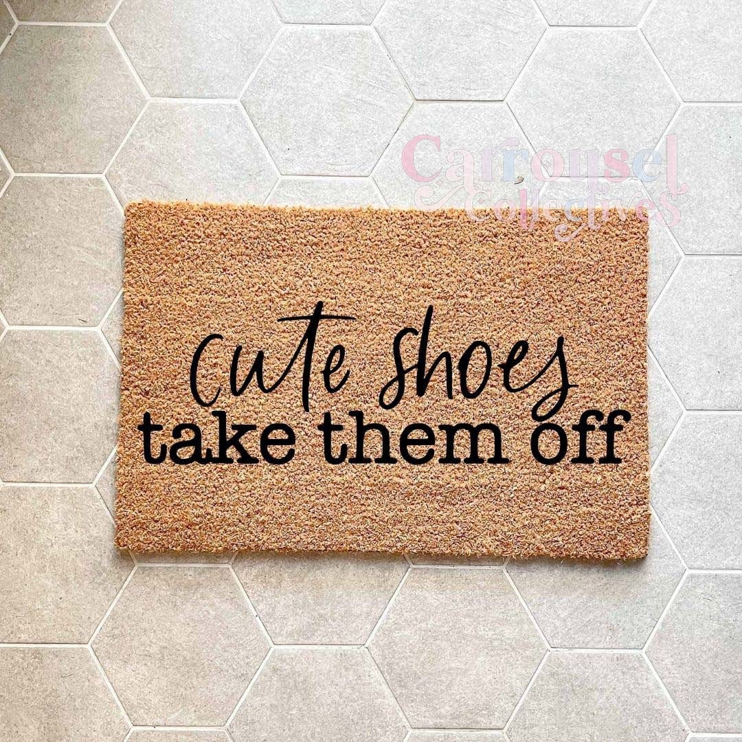 Cute shoes doormat, custom doormat, personalised doormat, door mat