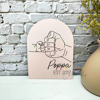 Personalised Adult and child fist bump acrylic sign, inspiring quote signs, kids quote sign