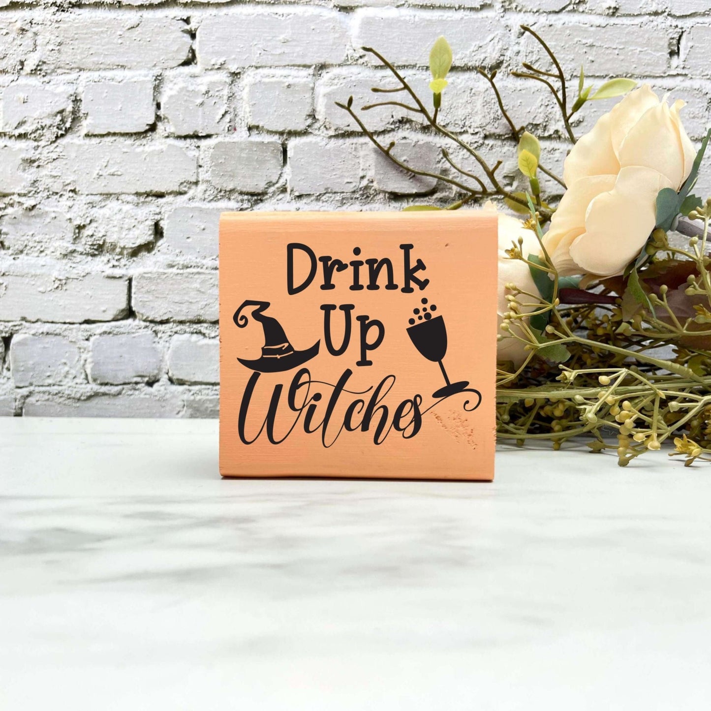 Drink up witches Wood Sign, Halloween Wood Sign, Halloween Home Decor, Spooky Decor