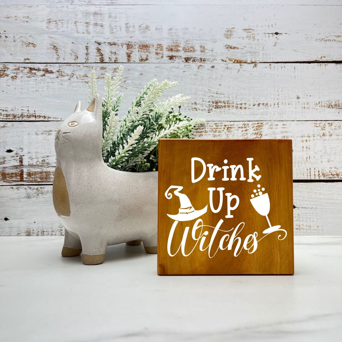 Drink up witches Wood Sign, Halloween Wood Sign, Halloween Home Decor, Spooky Decor