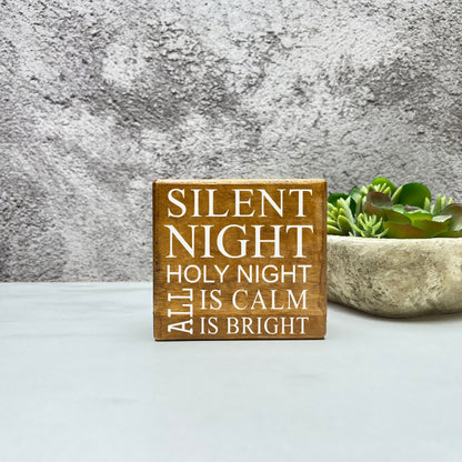 Silent night holy night sign, christmas wood signs, christmas decor, home decor