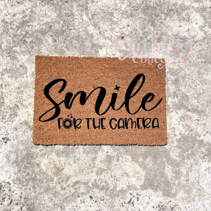 Smile for the Camera doormat, custom doormat, personalised doormat, door mat