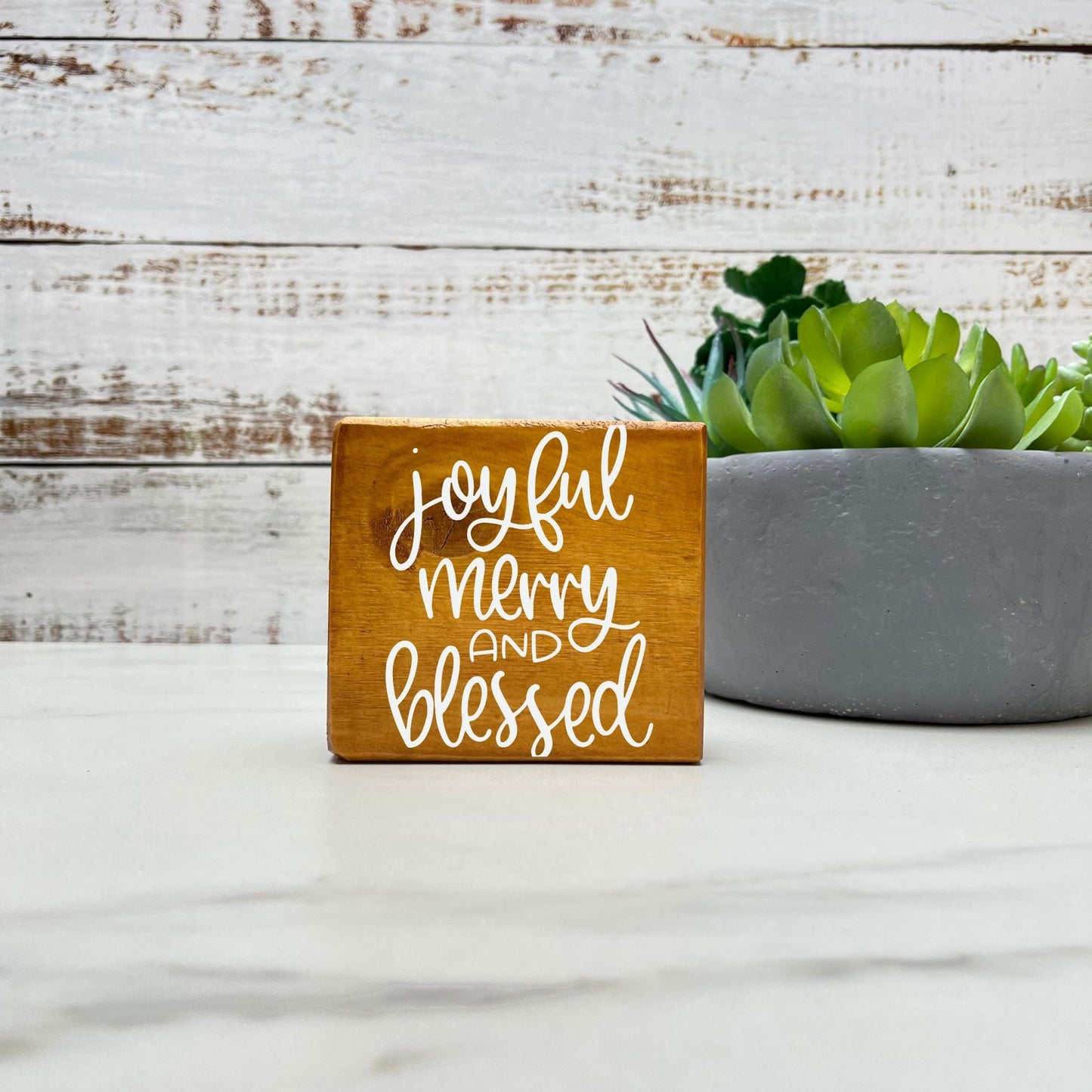 Joyful merry blessed Christmas sign, christmas wood signs, christmas decor, home decor