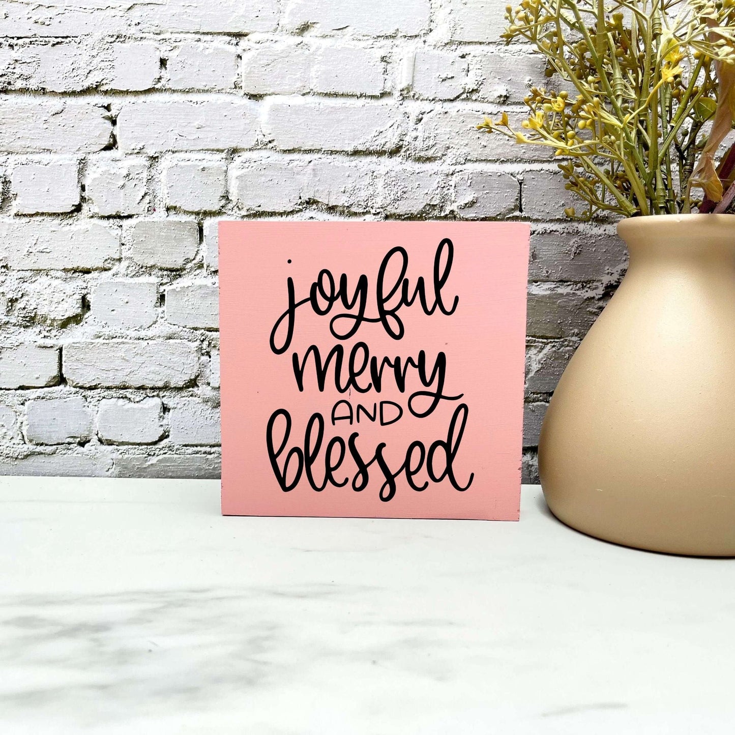 Joyful merry blessed Christmas sign, christmas wood signs, christmas decor, home decor